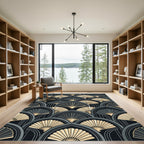 Gold Fan Archway Art Deco Rug