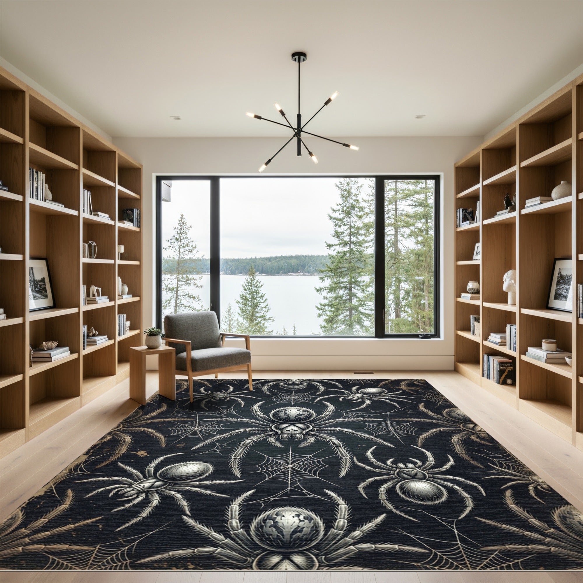 Gothic Dark Web Spider Arachnid Backdrop Rug