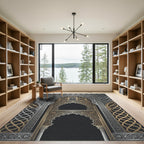Ornate Silver and Gold Archway Rug