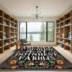 Bold Alpha Floral Lion Composition Rug