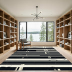 Monochromatic Distressed Stripe Composition Rug