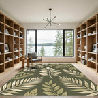 Lush Sage Tropical Foliage Rug