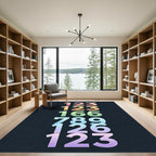 Gradient Rainbow Ombre Number Collage Rug
