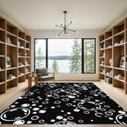 Black White Bubble Cluster Rug