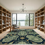 Sage Hamsa Hand Eye Mystical Tile Rug