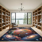 Cosmic Swirling Nebulae Starry Galaxy Rug