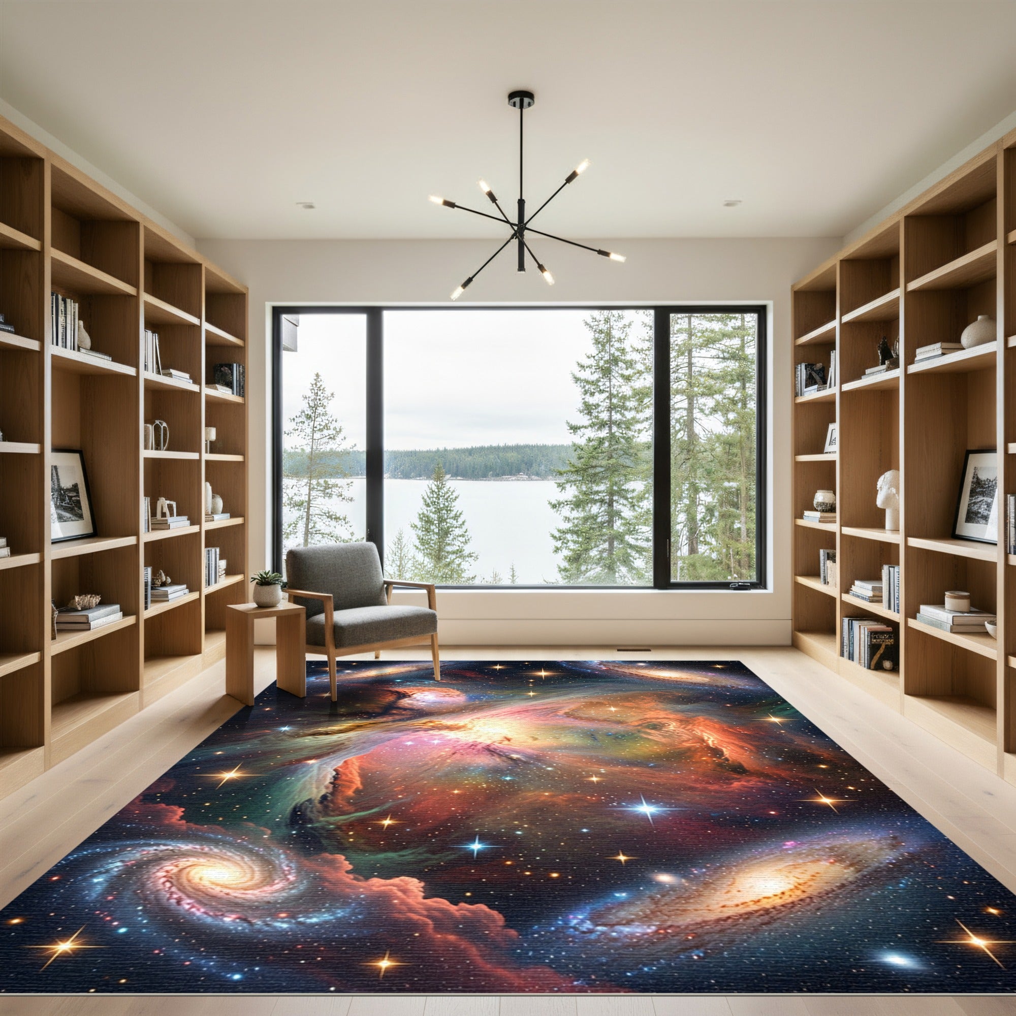 Cosmic Swirling Nebulae Starry Galaxy Rug