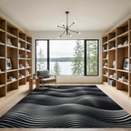 Monochromatic Wave Relief Texture Rug