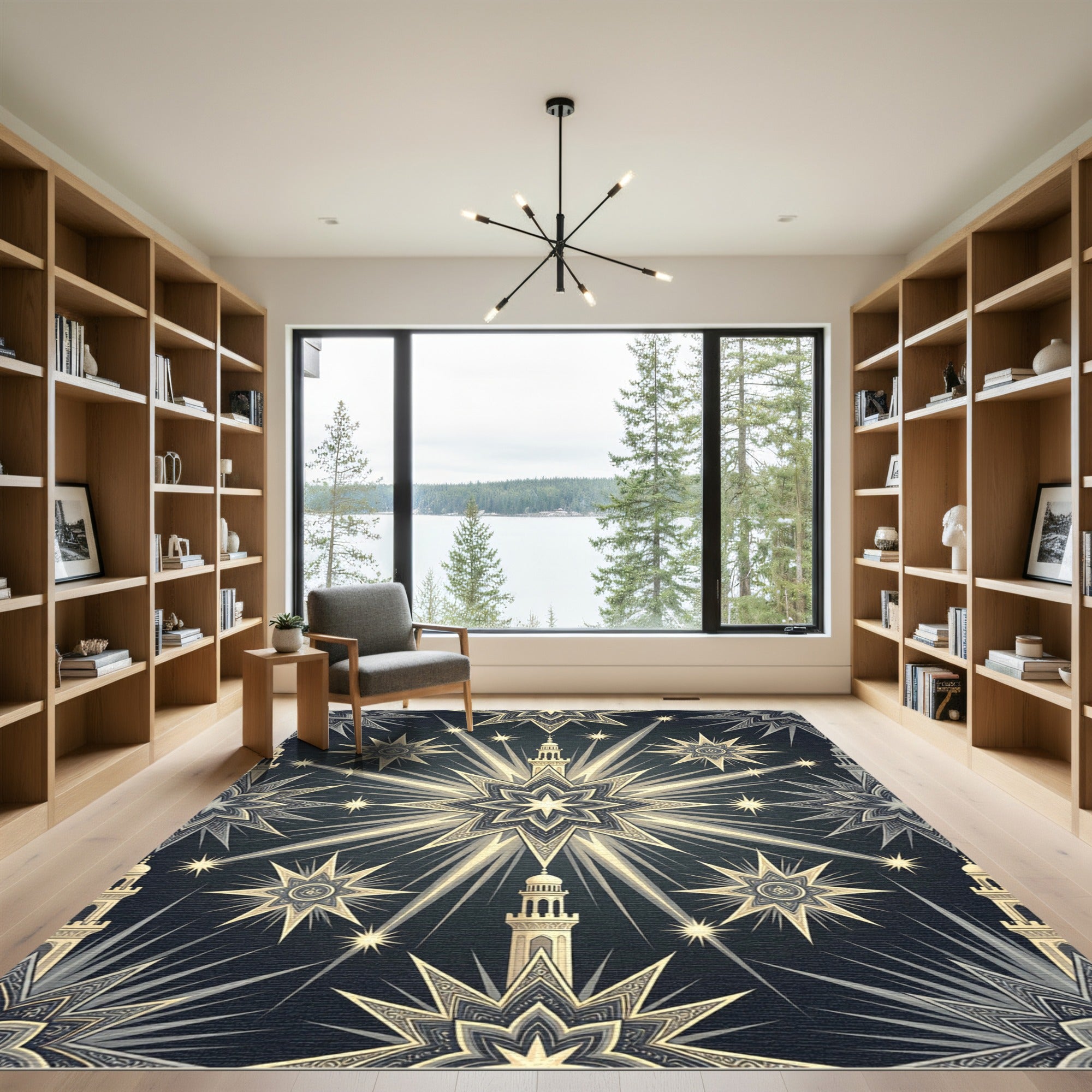 Radiant Star Mosque Medallion Motif Rug