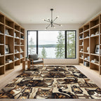 Tabby Cats and Lanterns Barnyard Scene Rug