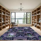 Ornate Pagoda Garden Lilac Medallion Rug