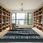 Abstract Gray Wave Dockside Rug