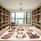 Cute Brown Tabby Cat Portrait Art Rug
