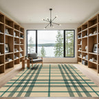 Classic Sage and Beige Tartan Check Rug