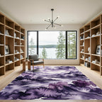 Ethereal Purple Watercolor Mountain Landscape Rug