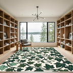 Lush Green Botanical Ivy Climbing Vine Rug