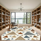 Earthy Boho Tribal Triangle Pattern Rug