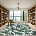 Eucalyptus Branches Green Pattern Rug