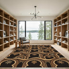 Rich Brown Archway Botanical Medallion Rug