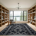 Elegant Silver Clover Arch Frame Rug