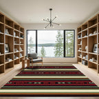 Reddish Earthy Tribal Stripe Rug