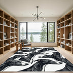 Sleek Black Greyhound Portrait Collage Rug
