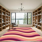 Wavy Berry Coral Stripes Rug