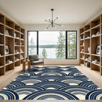 Indigo Japanese Wave Arch Rug