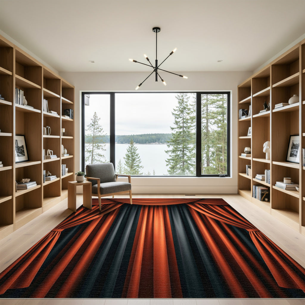 Elegant Crimson Velvet Drape Rug