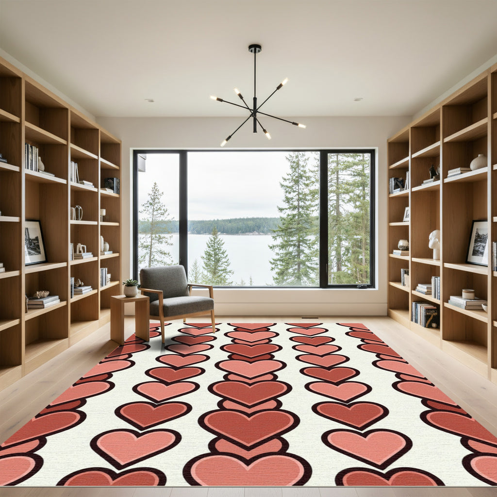 Terracotta Heart Columns Repeat Rug