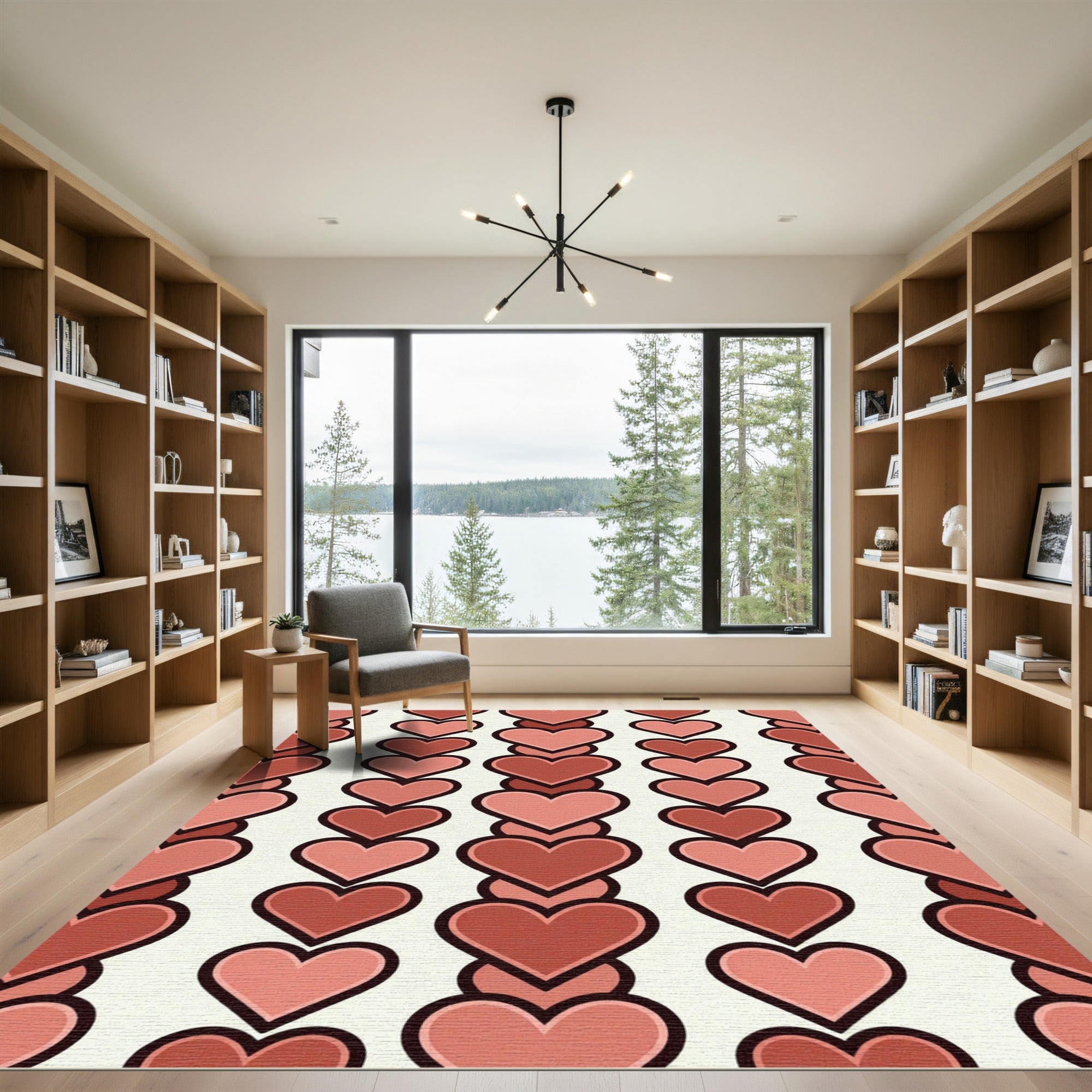 Terracotta Heart Columns Repeat Rug