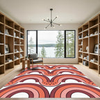 Retro Watermelon Half Circle Rainbow Rug
