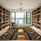 Golden Arch Lattice Desert Scape Rug