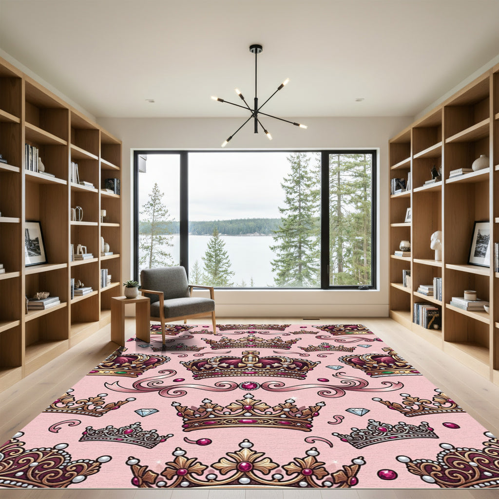 Regal Pink Jewel Crown Collection Rug
