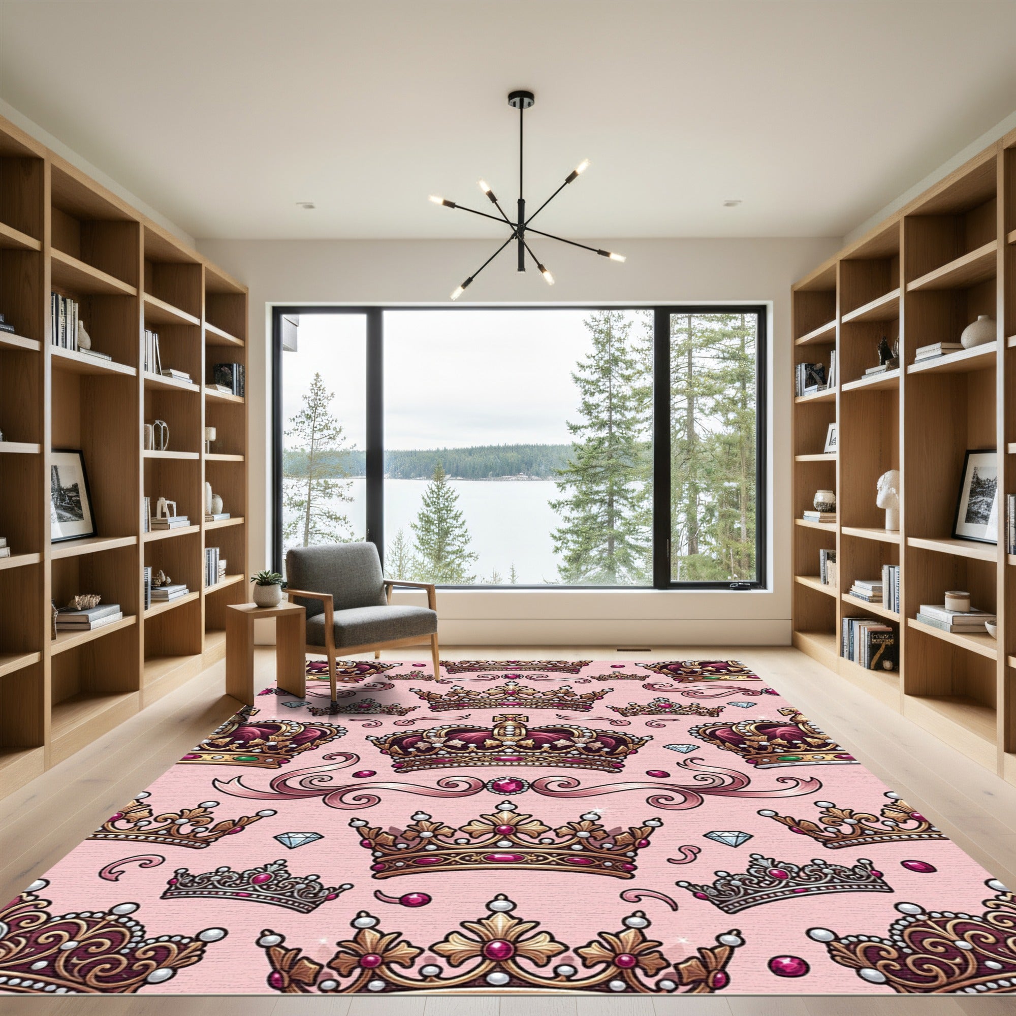 Regal Pink Jewel Crown Collection Rug