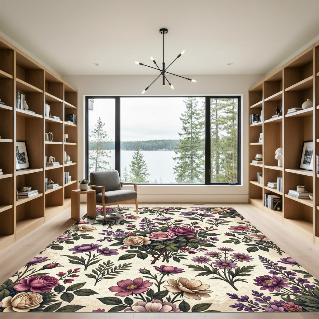Vintage Romantic Mixed Floral Bouquet Rug
