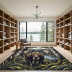 Majestic Moose Forest Landscape Rug