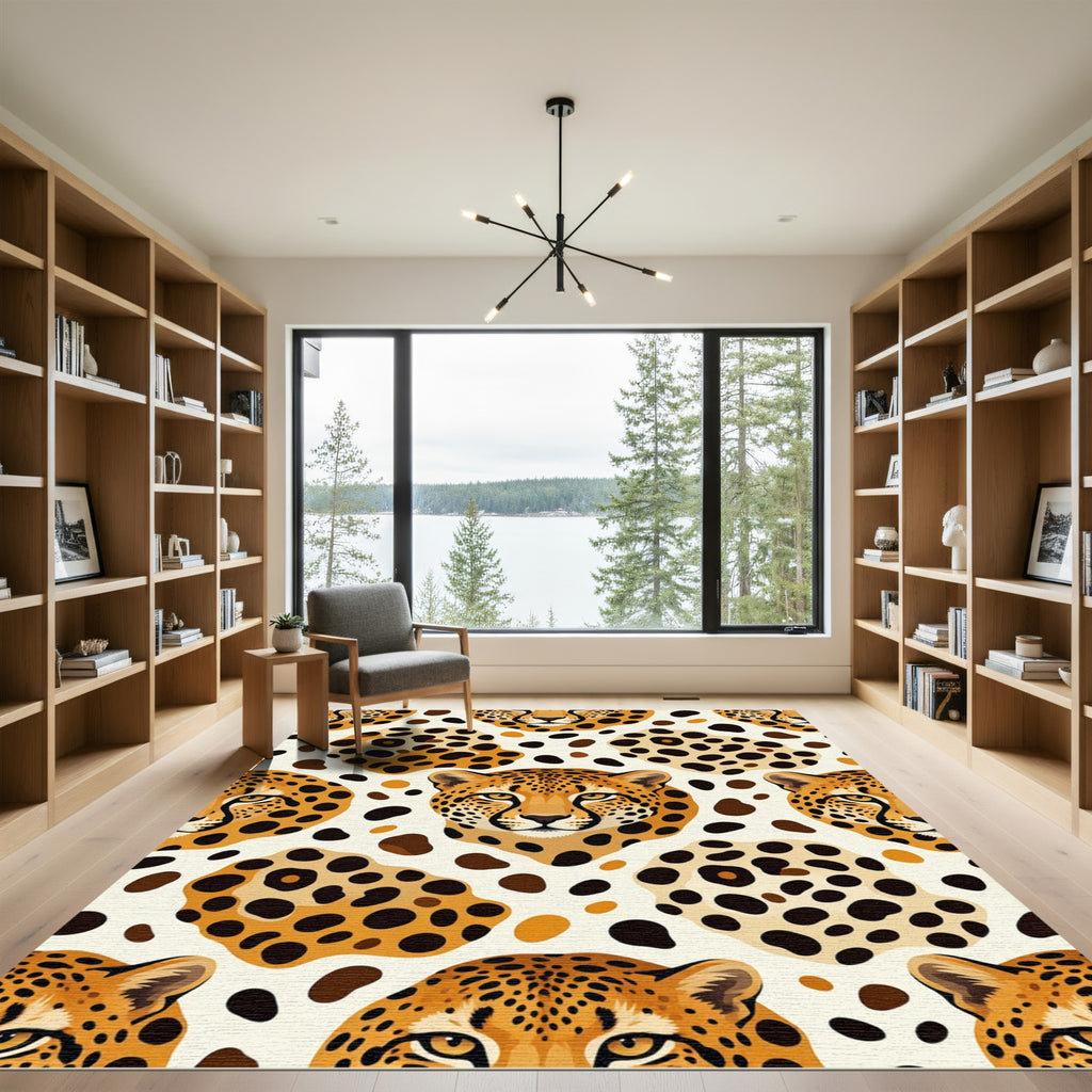 Leopard Spots With Cheetah Faces Rug