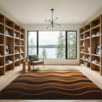 Earthy Gradation Wavy Lines Rug