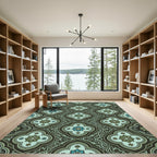 Earthy Tones Quatrefoil Medallion Rug