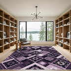 Purple Starburst Mosaic Diamond Rug