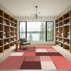 Terracotta Abstract Block Composition Rug