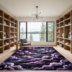 Ethereal Purple Cosmic Nebula Starry Sky Rug