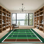 Green Grid Football Stadium Field Rug