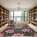 Pink Carnation Lattice Garden Rug