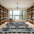 Navajo Inspired Geometric Southwest Medallion Rug