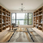 Cracked Concrete Earth Tones Textured Rug