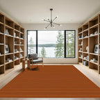 Warm Terracotta Thin Stripe Rug