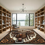 Ornate Western Saddle Scrollwork Rug