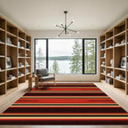 Bold Red Horizontal Stripe Rug